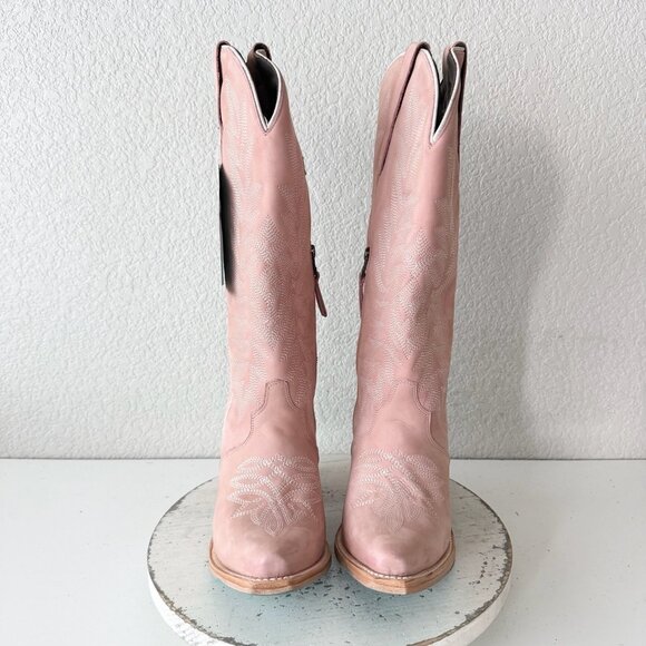 Lane Gallatin Womens Cowboy Boots 9 Pink Cowgirl Western Mid Calf Pointed Toe - Picture 5 of 11